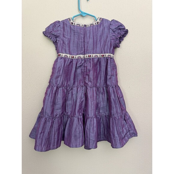 Hanna Andersson Short Sleeve Purple Dress Size 100 US Size 4 With Trim - Picture 7 of 13